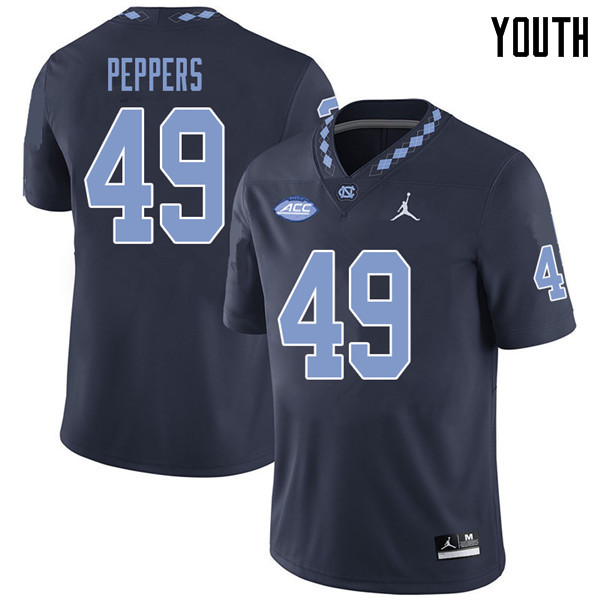 Jordan Brand Youth #49 Julius Peppers North Carolina Tar Heels College Football Jerseys Sale-Navy